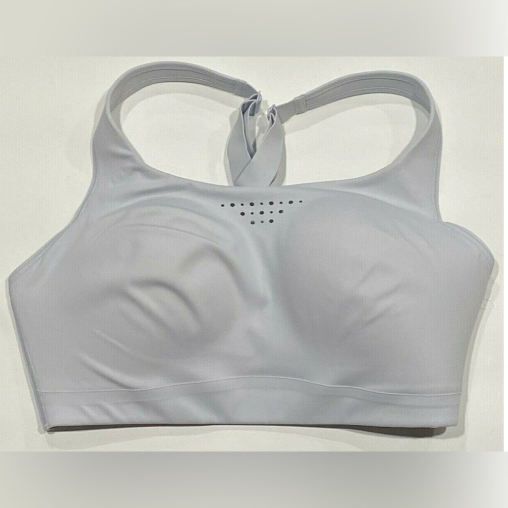 NWT ATHLETA Phenomena Bra B-DD Sz 34D Light Grey Adjustable Straps